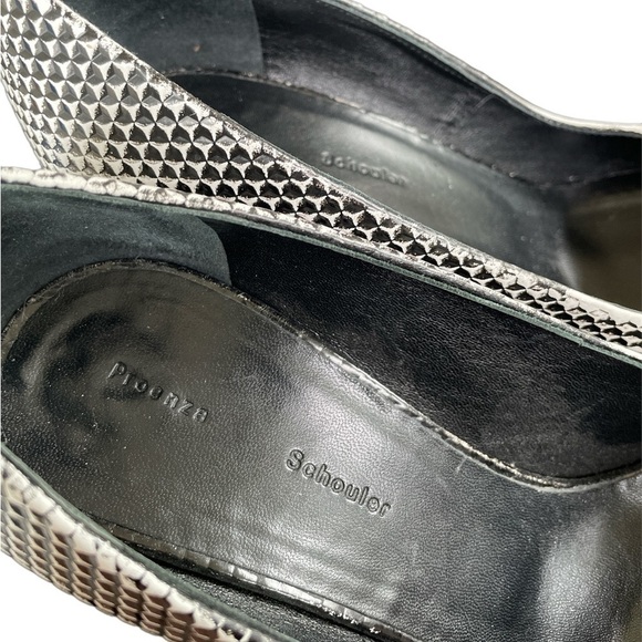PROENZA Schouler Monochrome Leather Black White Pumps 38.5 - Picture 9 of 9